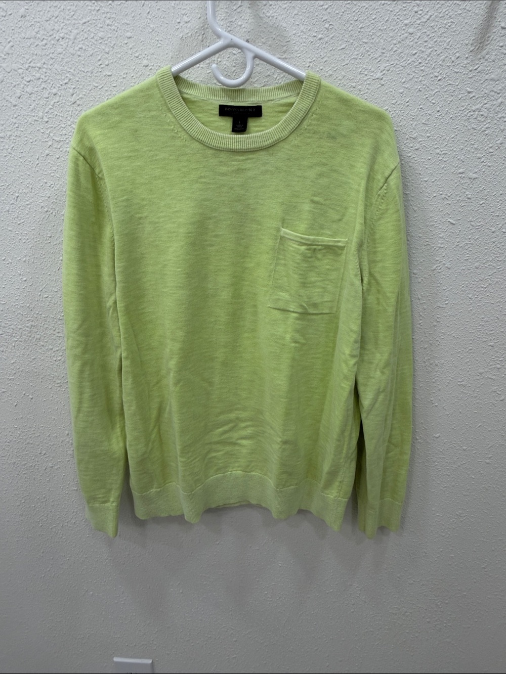 Banana Republic Lime Crewneck Sweater with Chest Pocket